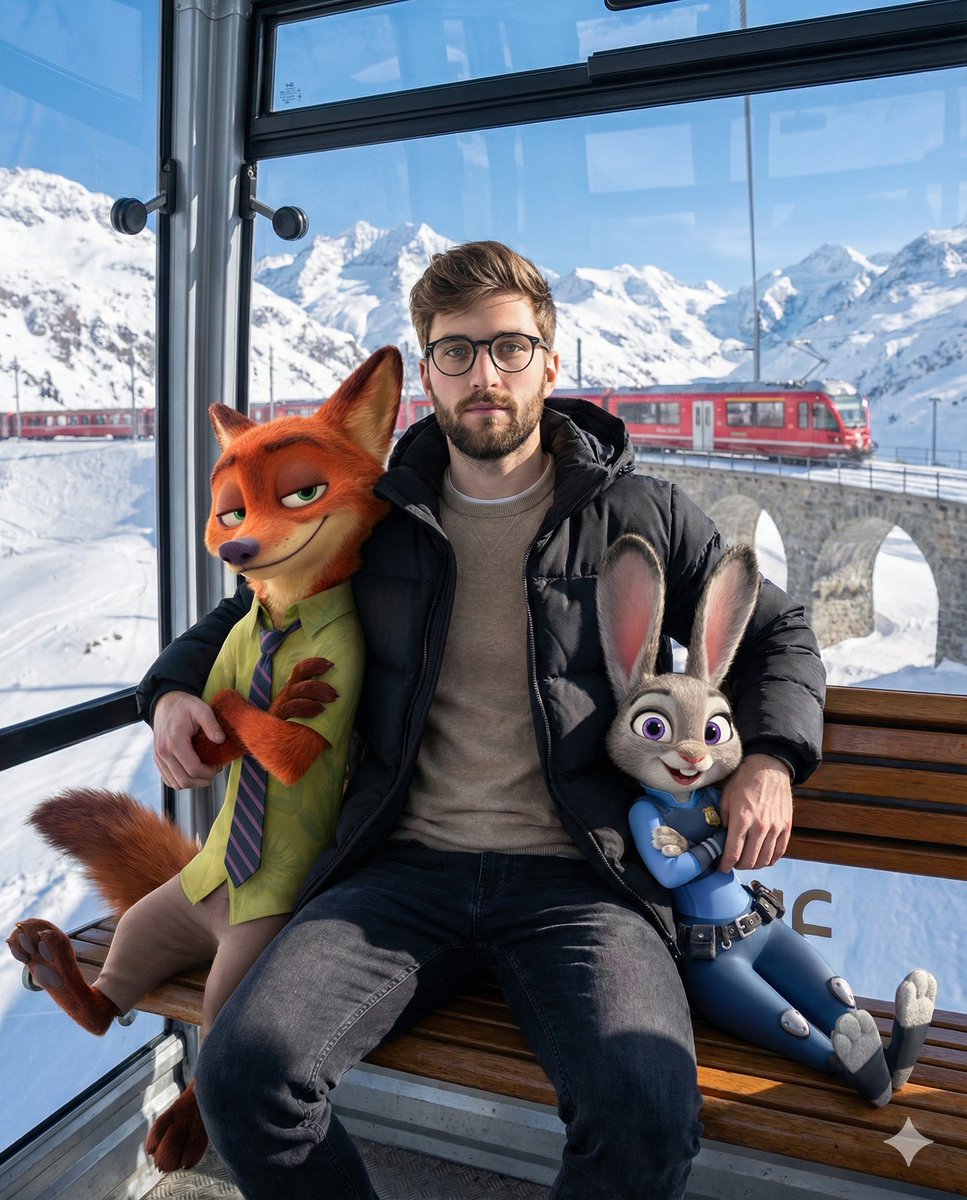 AI Prompt for Generating Cozy Winter Cable Car Scenes with Zootopia Characters