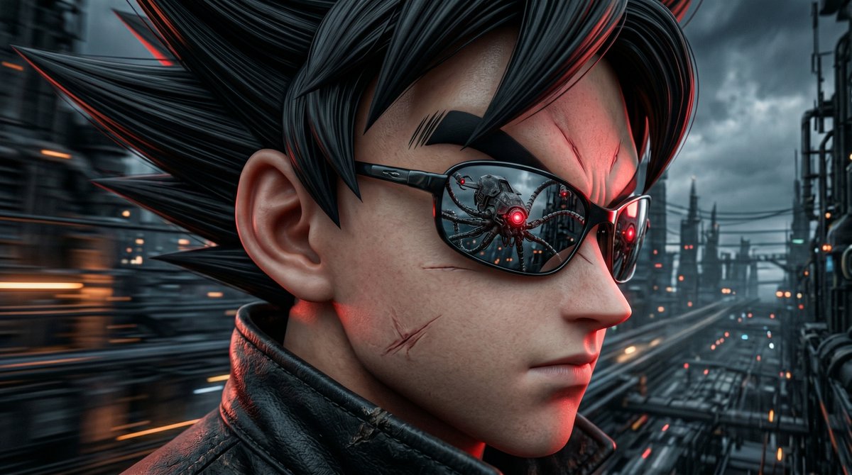 AI Prompt for Generating Cyberpunk Anime Cityscape with Neo Goku