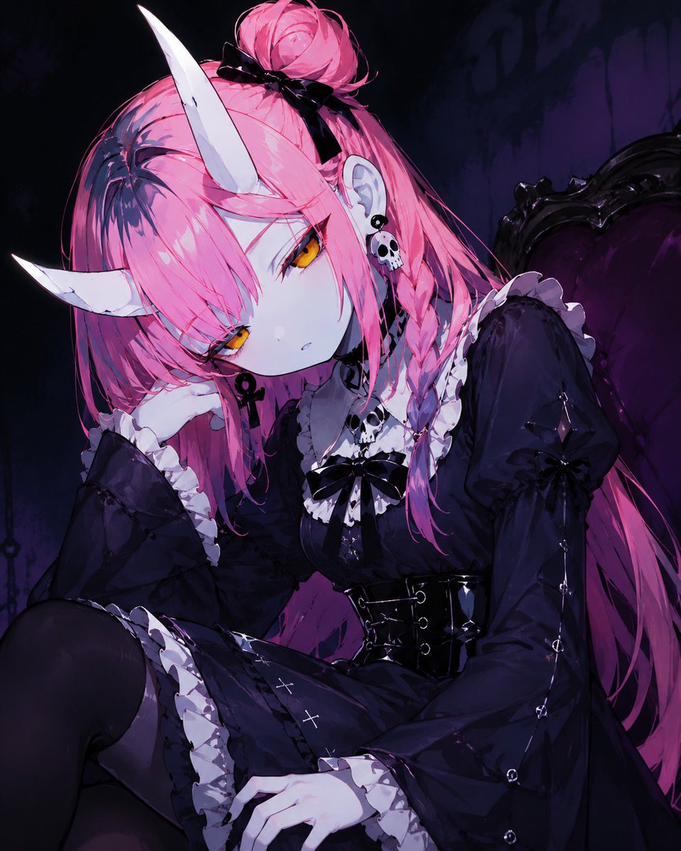 AI Prompt for Gothic Anime Demon Girl Portrait