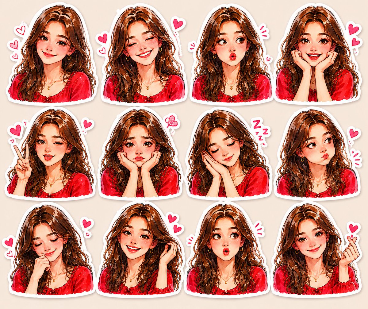 AI Prompt for High-Quality Kawaii Anime Sticker Sheets with Soft Watercolor Textures
