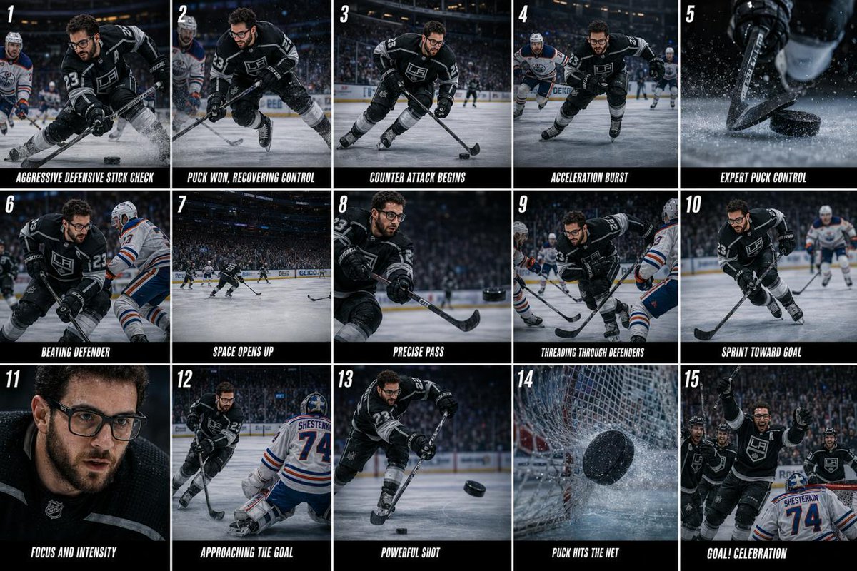 AI Prompt for Hockey Game Cinematic Storyboard with Characters