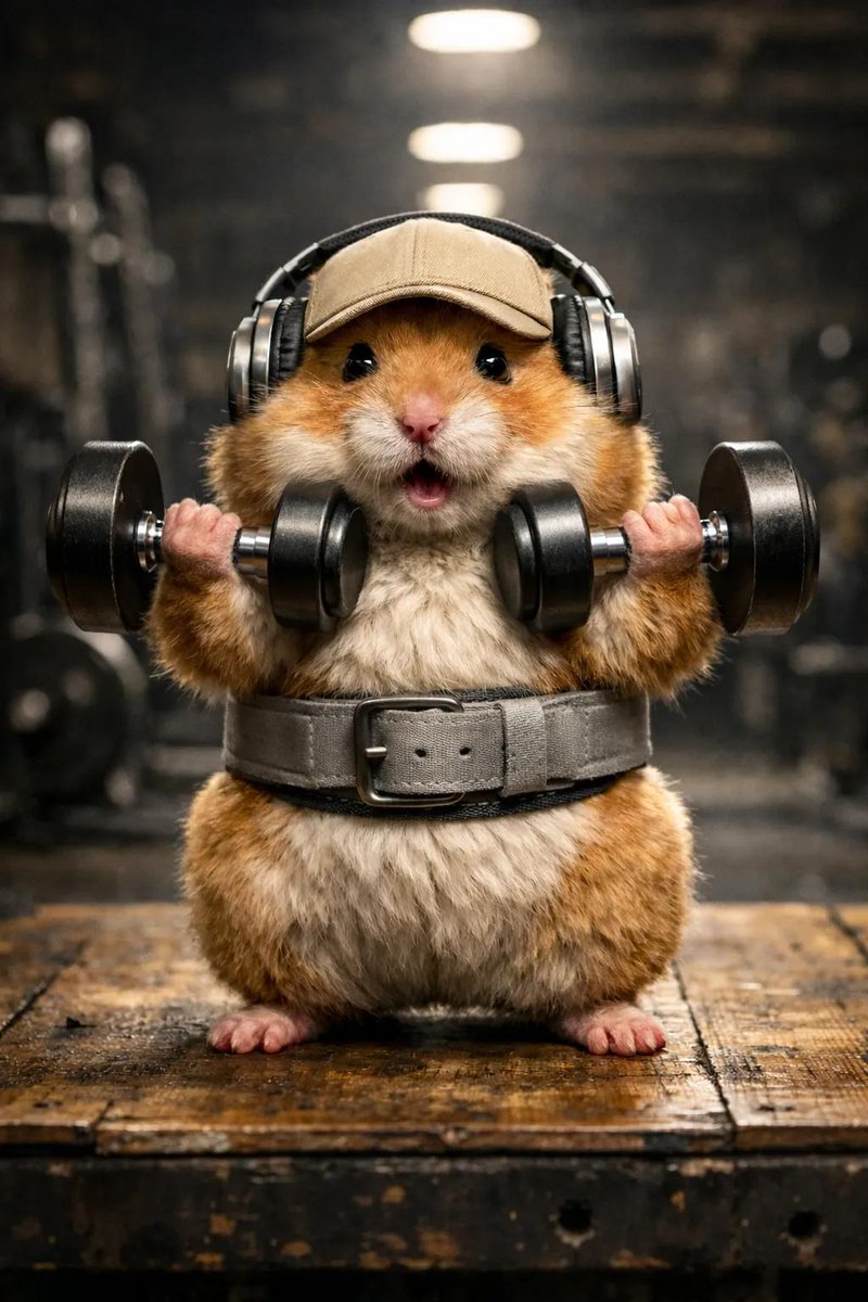 AI Prompt for Hyper-Detailed Hamster Weightlifting Cinematic Scene