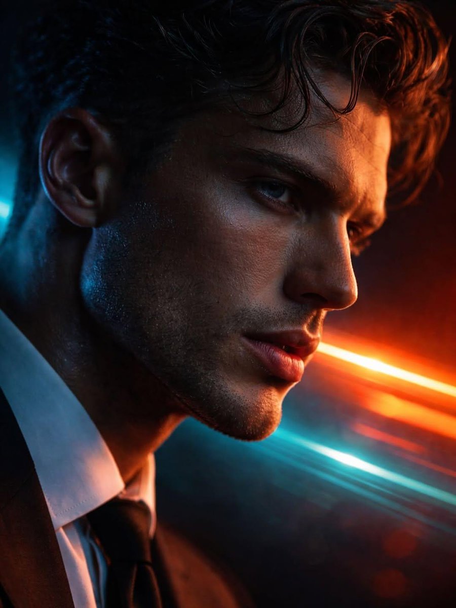 AI Prompt for Hyper-Realistic Futuristic Portrait with Dual-Tone Neon Lighting