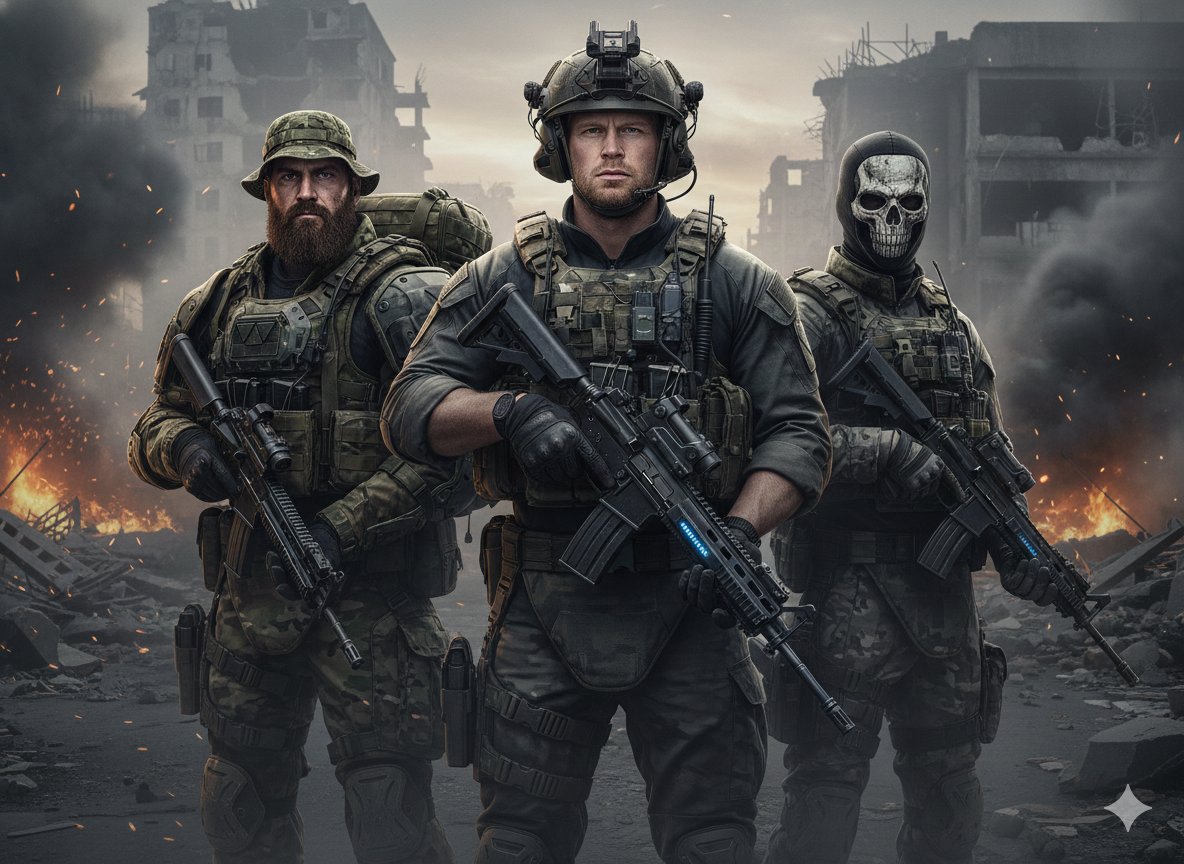 AI Prompt for Hyper-Realistic Military Squad Portrait with 8K Resolution