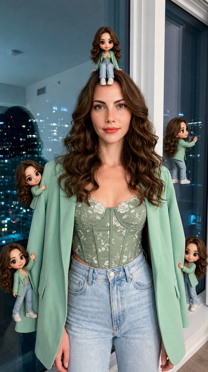 AI Prompt for Hyper-Realistic Portrait with Chibi Clones