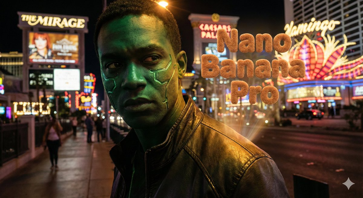 AI Prompt for Hyper-Realistic Portrait with Vibrant Green Skin on Las Vegas Strip