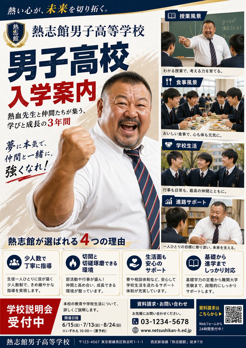 AI Prompt for Japanese Boys High School Admissions Poster Art