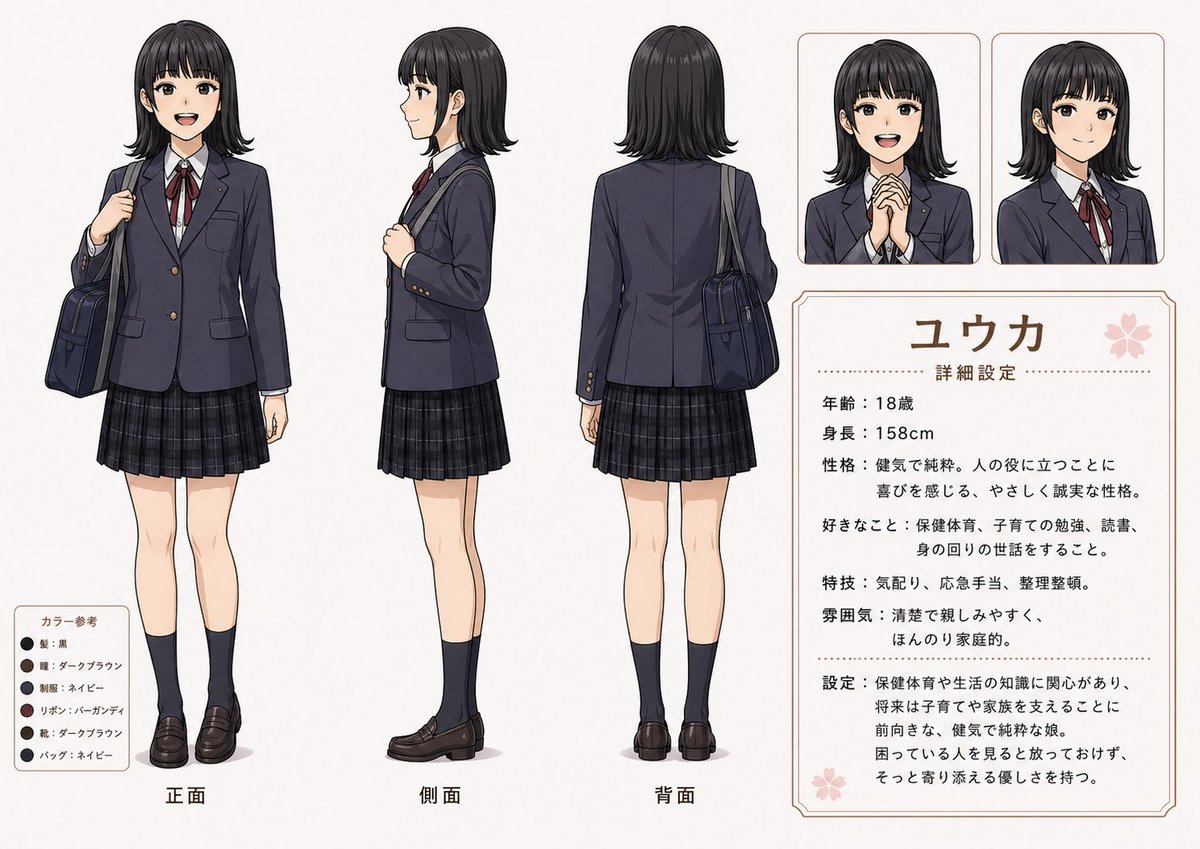 AI Prompt for Japanese-Style Schoolgirl Character Design