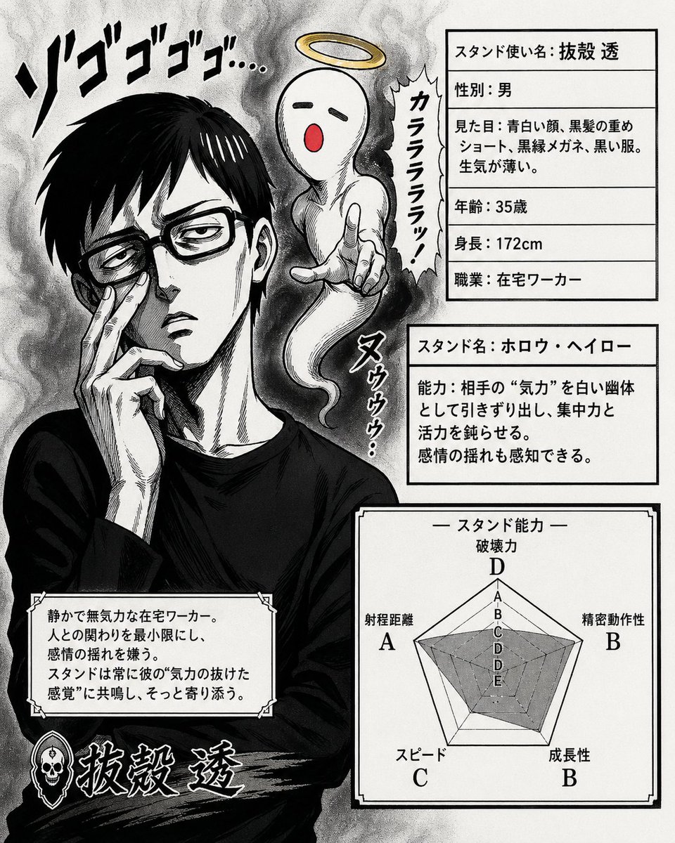 AI Prompt for JoJo-Style Manga Character Card Design