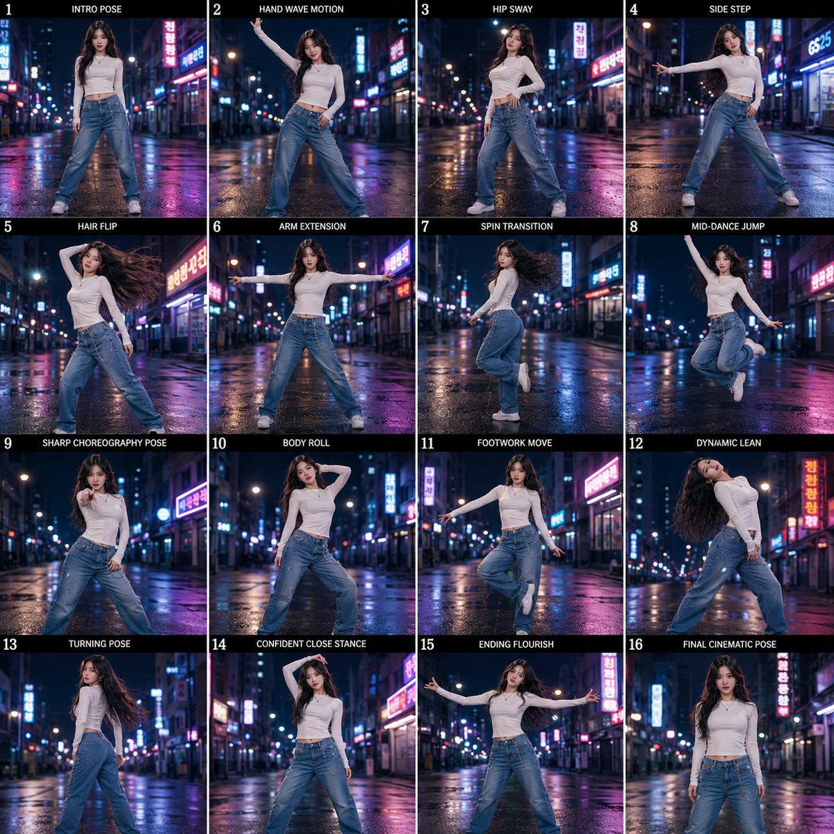 AI Prompt for K-Pop Dance Motion Study Sheet