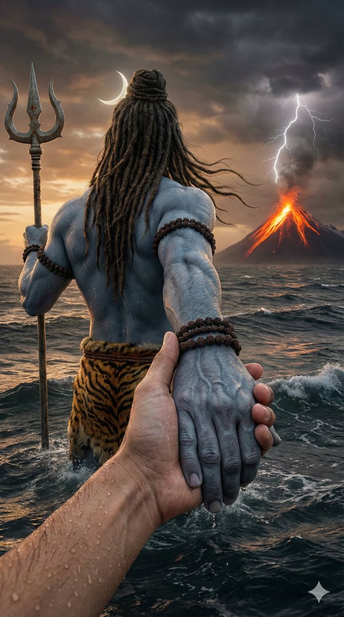 AI Prompt for Lord Shiva Cinematic Portrait with Volcanic Landscape