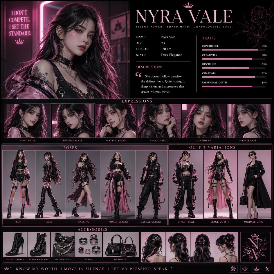 AI Prompt for Luxury Fashion Character Concept Poster