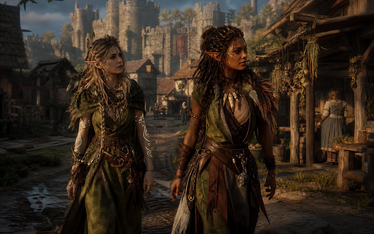 AI Prompt for Medieval Fantasy Scene with Elven Adventurers