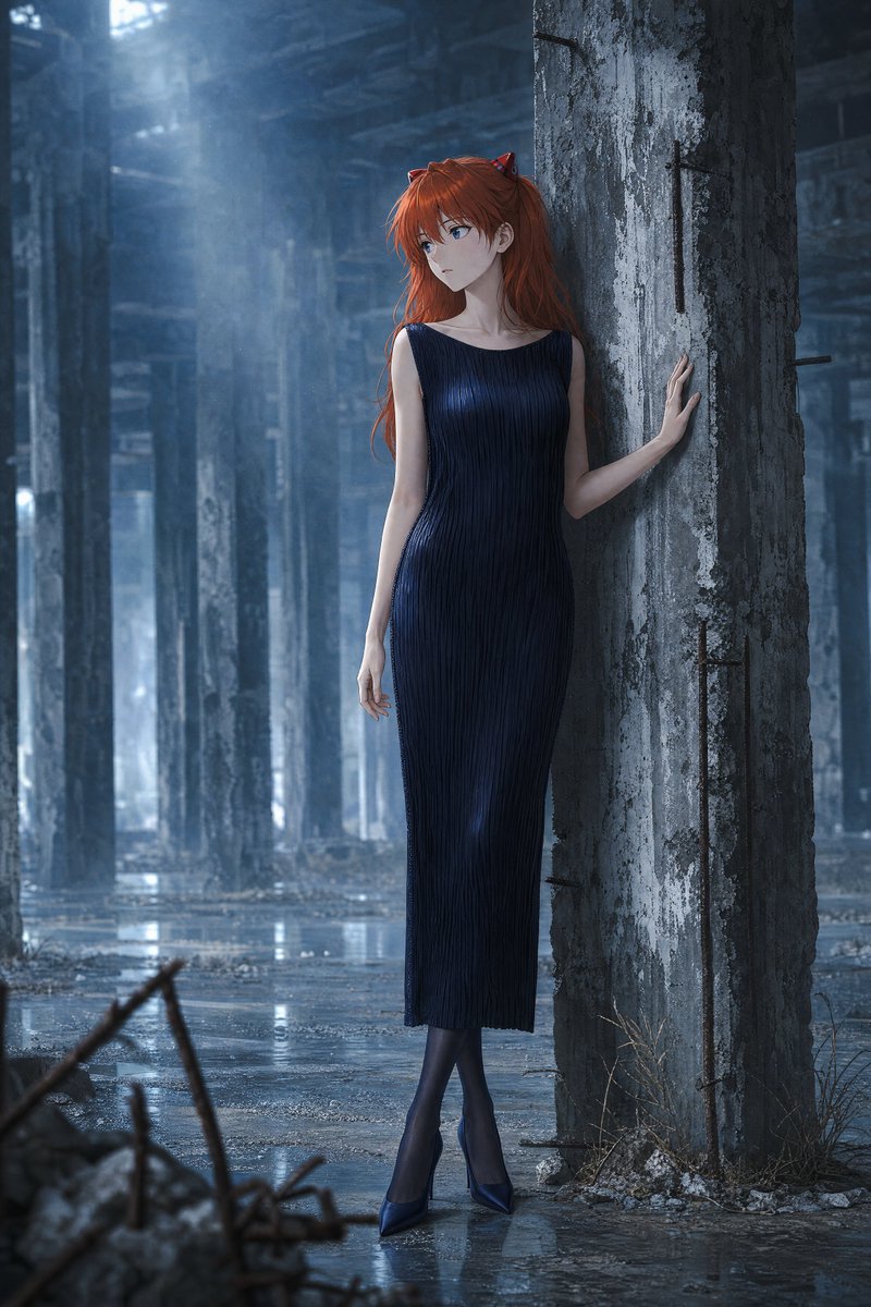 AI Prompt for Mid-Toned Fashion Portrait of a Female Character in a Ruin