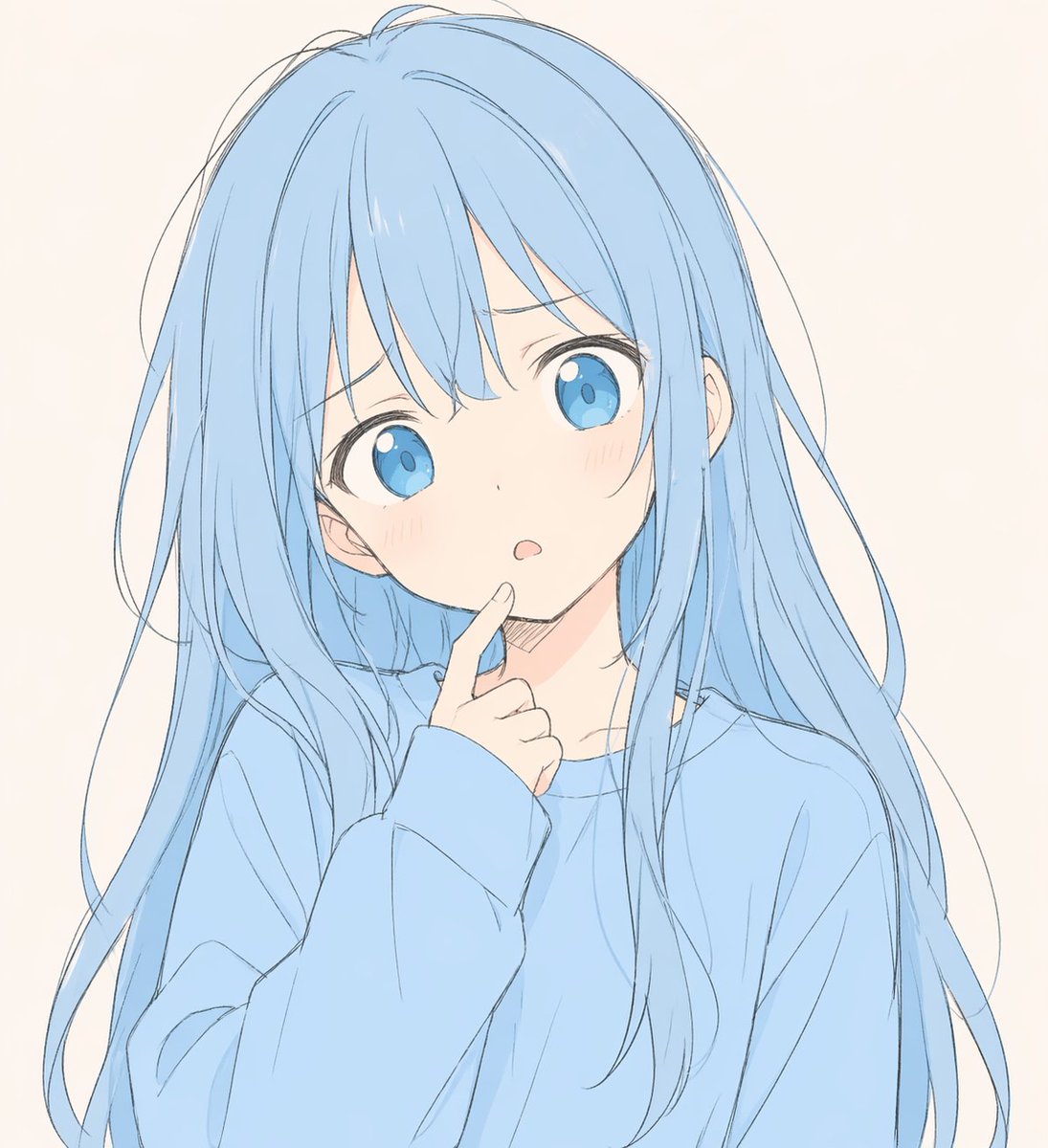 AI Prompt for Minimalist Blue Anime Girl Avatar