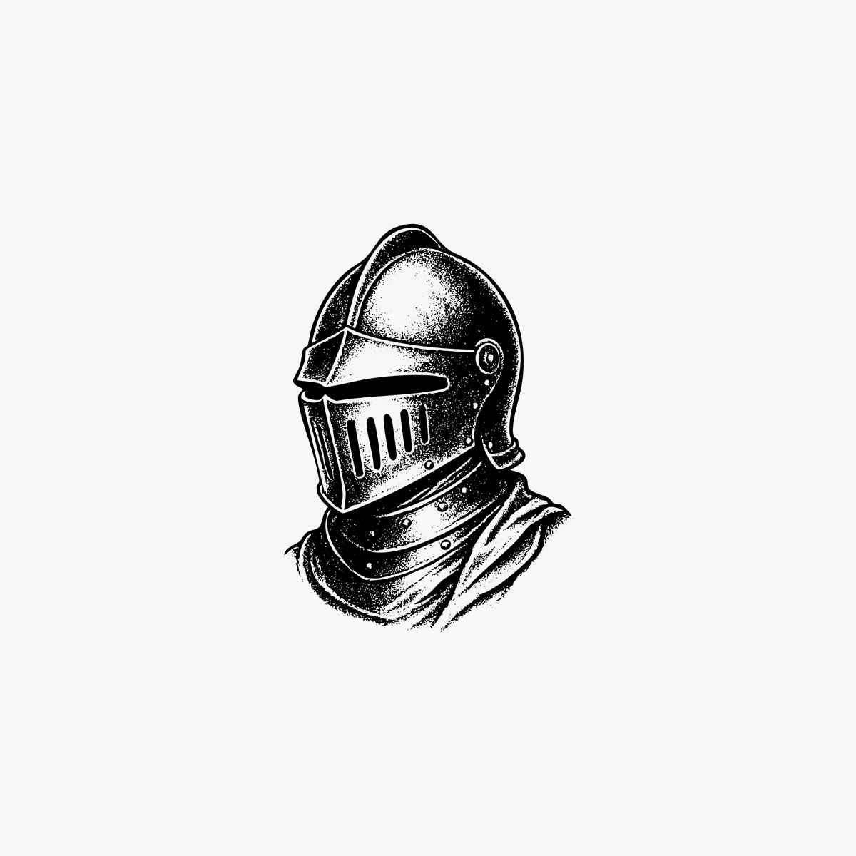 AI Prompt for Minimalist Medieval Knight Helmet Illustration