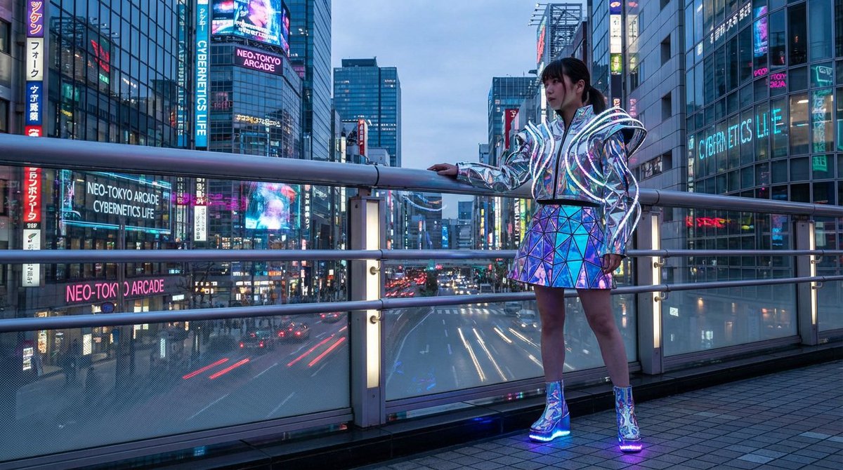 AI Prompt for Near-Future Japanese Beauty in Urban Settings