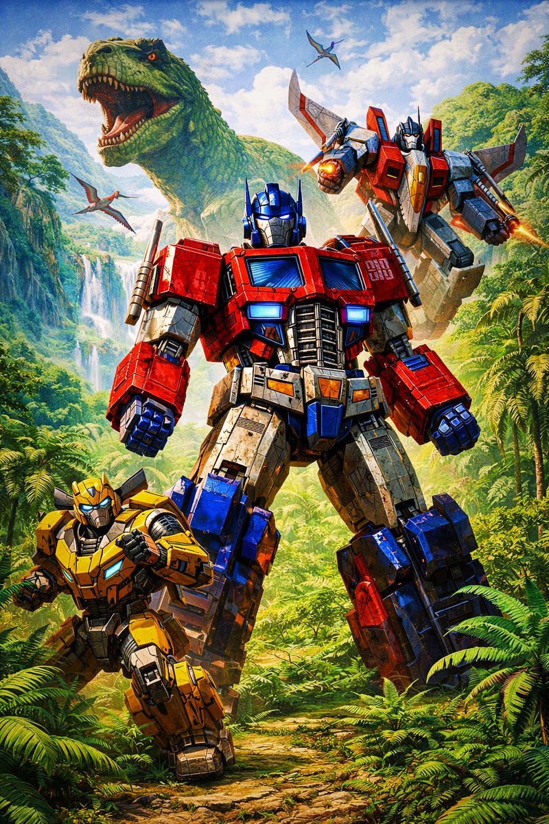 AI Prompt for Optimus Prime Video Game Poster in Epic Landscape