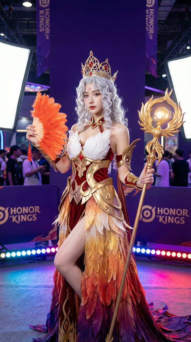 AI Prompt for Photorealistic Female Cosplay Portrait with Phoenix Theme
