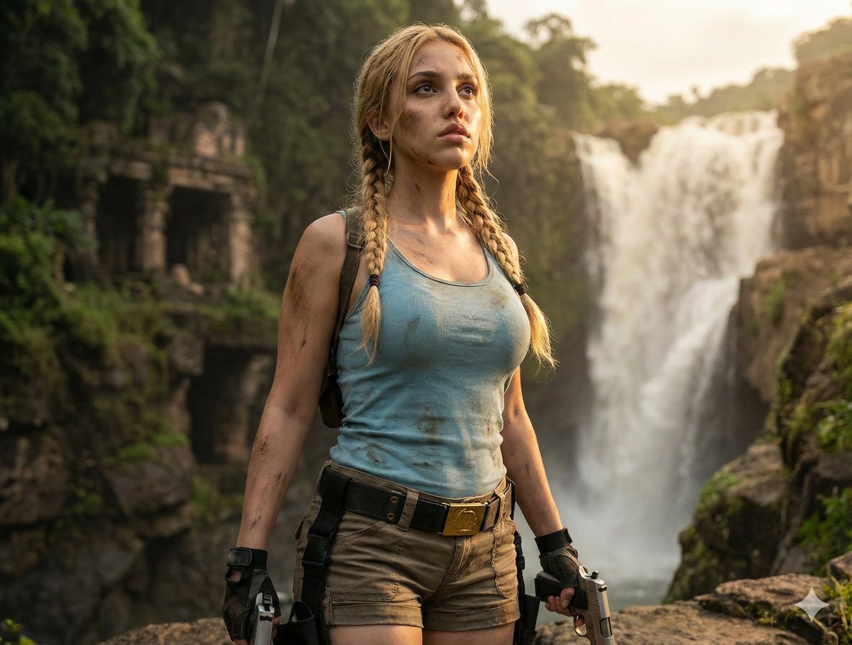AI Prompt for Photorealistic Lara Croft-Inspired Action Portrait
