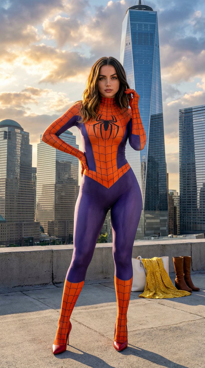 AI Prompt for Photorealistic Spider-Girl Portrait with Voluminous Anatomy