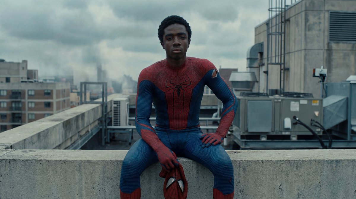 AI Prompt for Photorealistic Superhero on Skyscraper Rooftop with Caleb McLaughlin