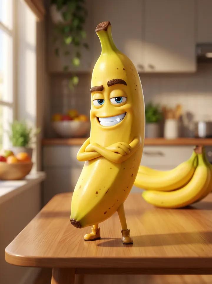 AI Prompt for Pixar-Style 3D Banana Character Illustration
