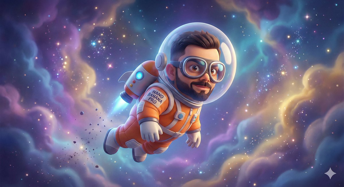 AI Prompt for Pixar-Style Celebrity Caricature in Space - AI Image Generation