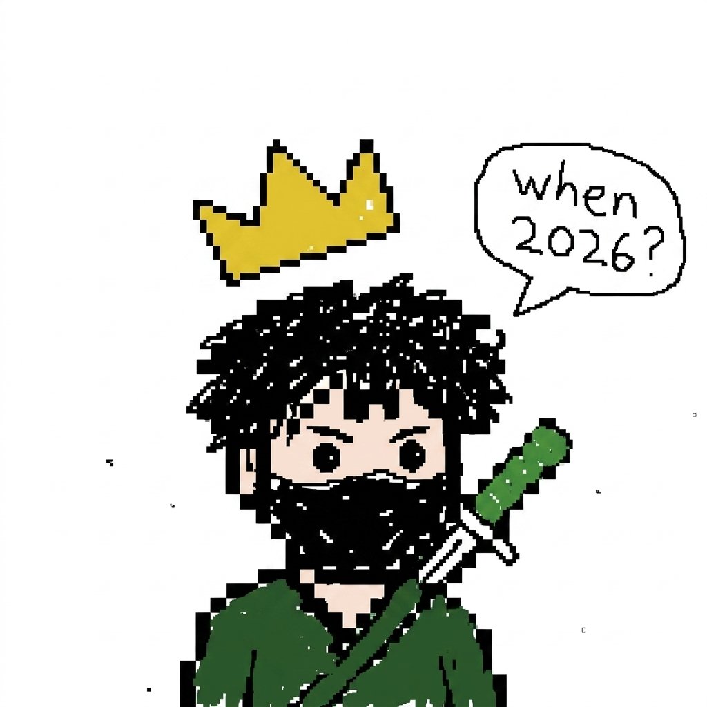 AI Prompt for Pixel Art Chibi Ninja Avatar with Crown and Speech Bubble