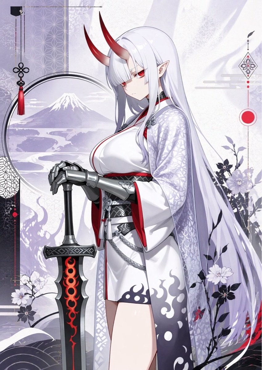 AI Prompt for Polished Anime Oni Woman Character Art