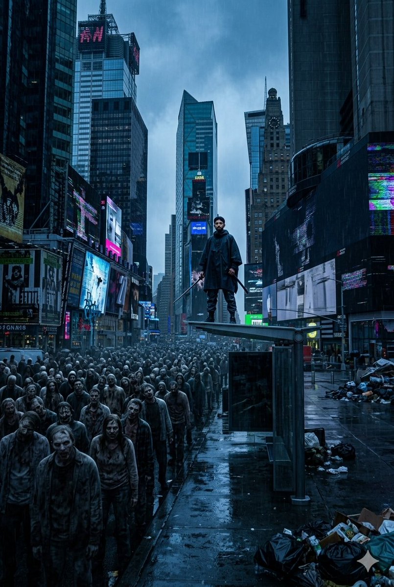 AI Prompt for Post-Apocalyptic Survival Storyboards with Undead Crowds in Times Square