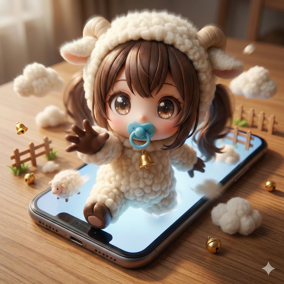 AI Prompt for Realistic 3D Character Emerge Effect from Smartphone Screen
