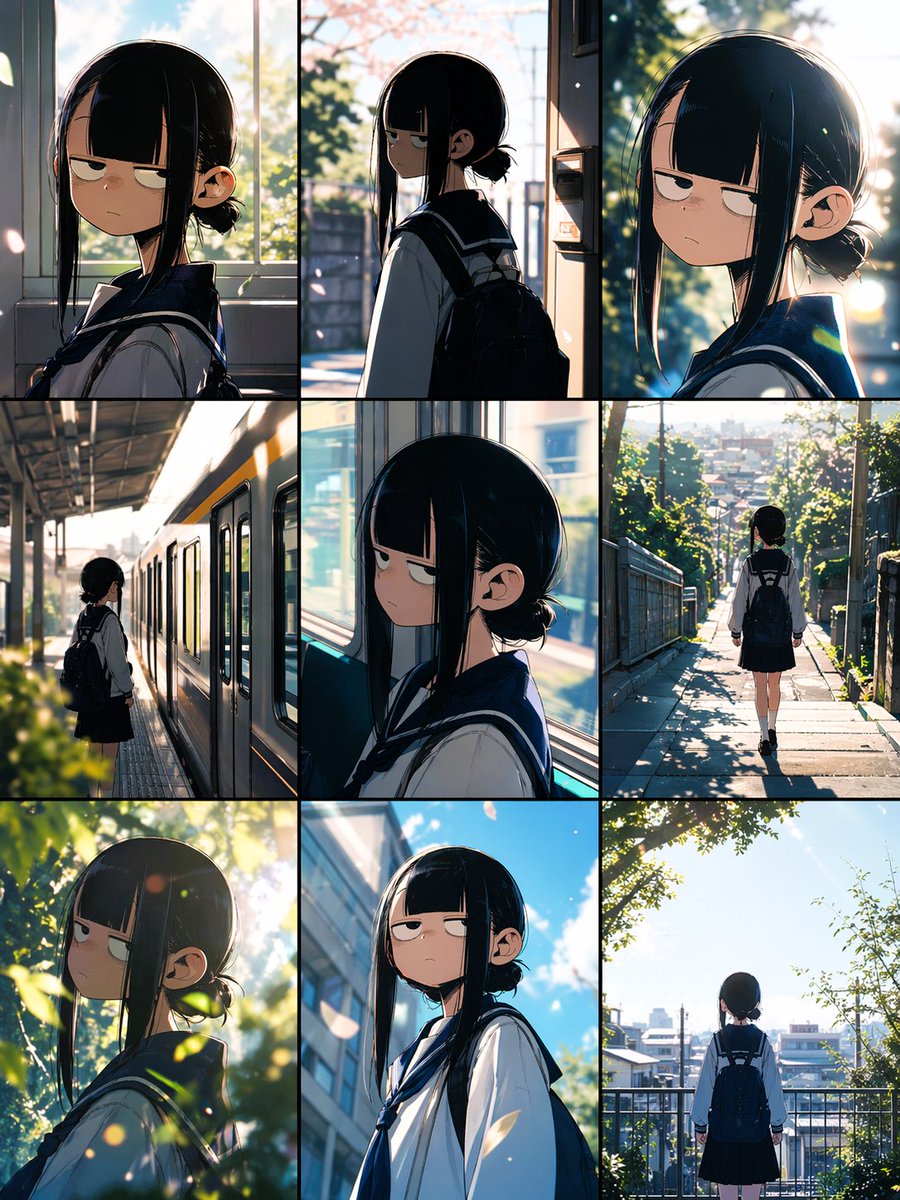 AI Prompt for Realistic Anime-Style School Girl Commute