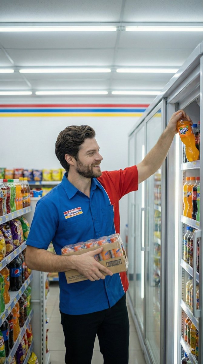 AI Prompt for Realistic Convenience Store Clerk Photography