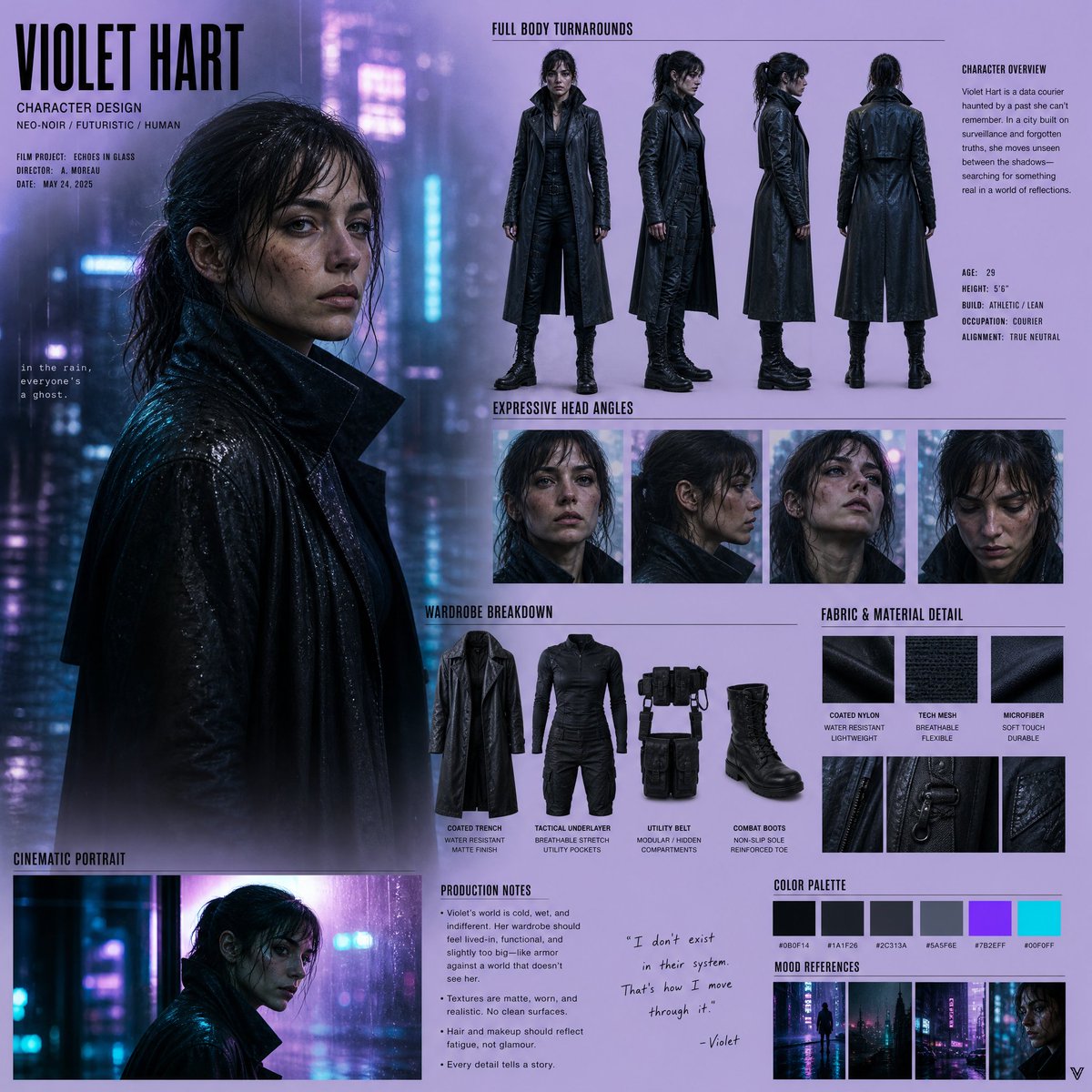 AI Prompt for Realistic Cyberpunk Neo-Noir Character Design