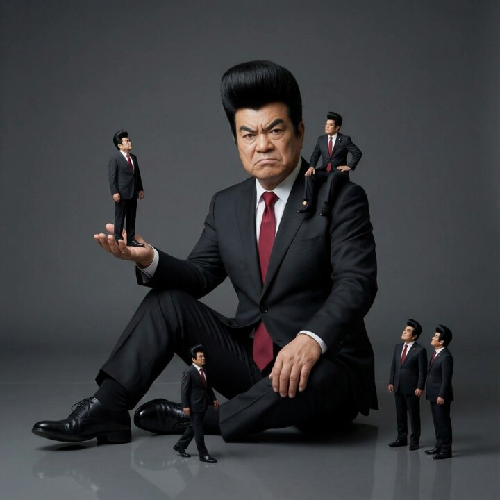 AI Prompt for Realistic Miniature Self-Interaction Image with Cinematic Lighting