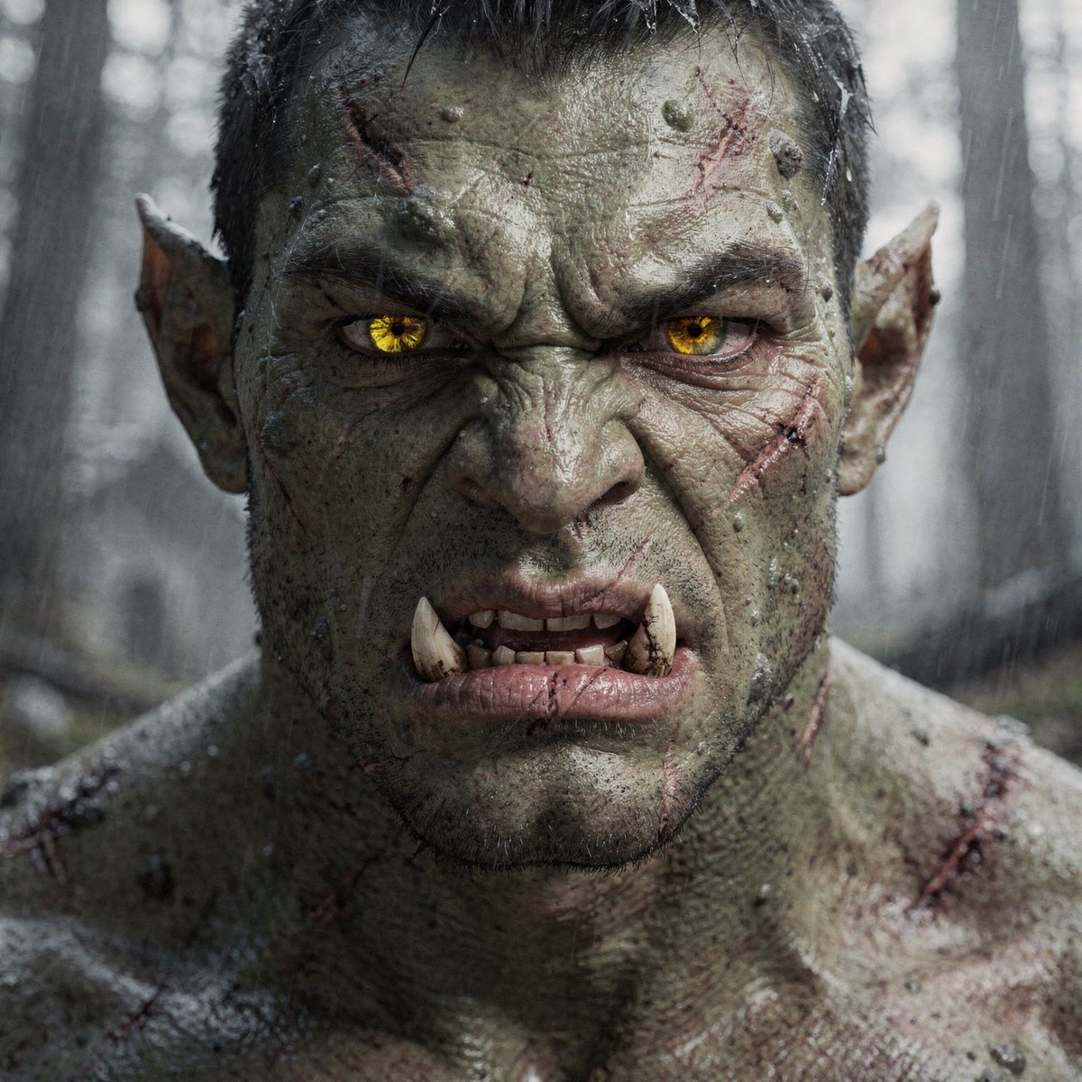 AI Prompt for Realistic Orc Portrait: High-Detail Fantasy Character Generation