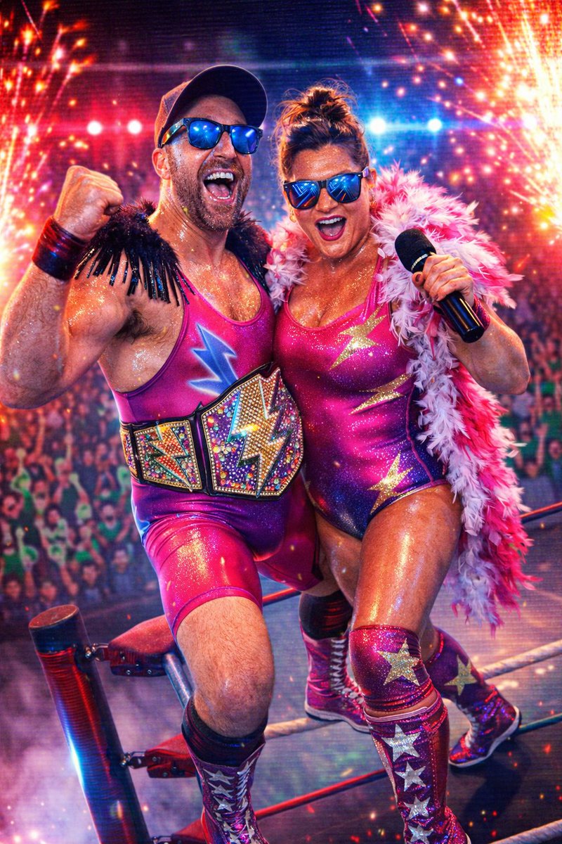 AI Prompt for Recasting Subjects as Glitter-Bomb Pro-Wrestling Idols