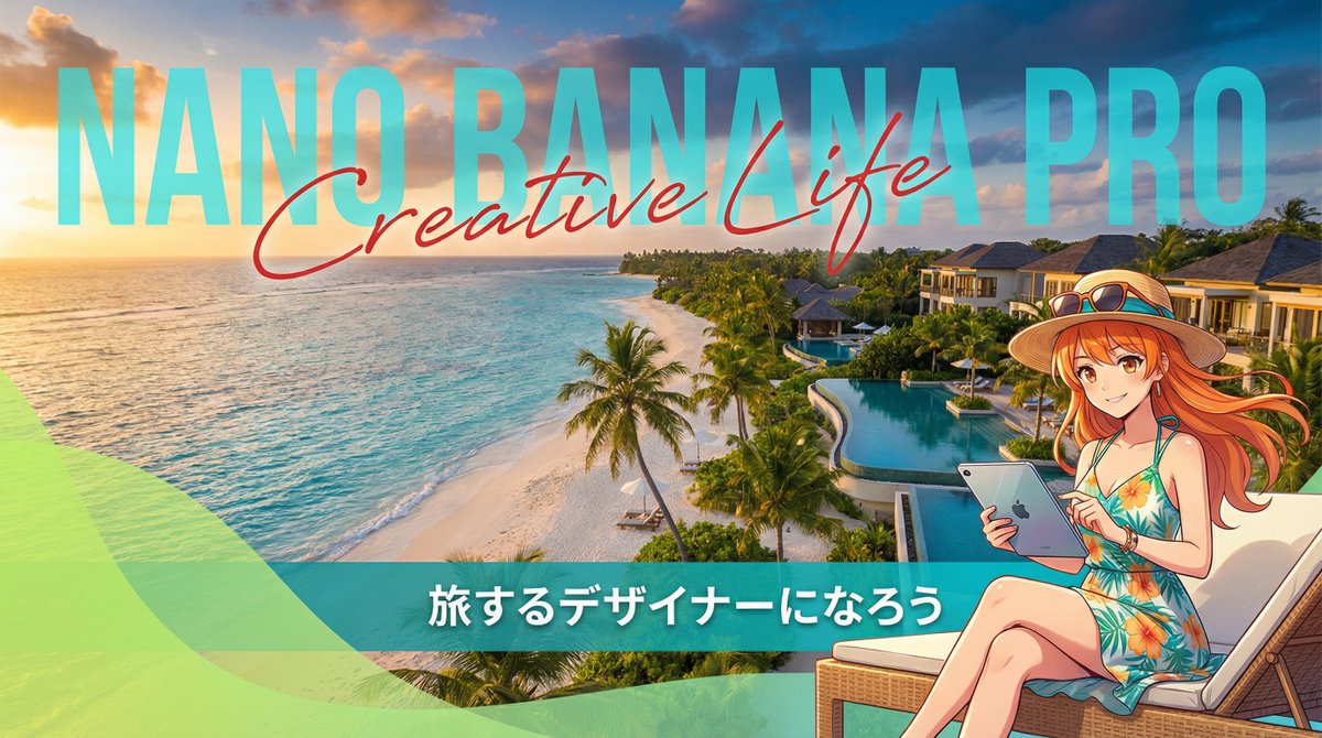 AI Prompt for Resort Workcation Thumbnail with Anime Character