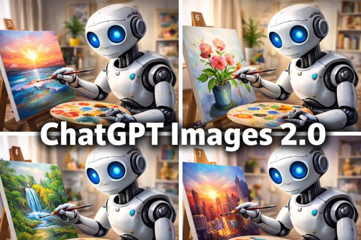 AI Prompt for Robot Painter 3D Art Collage