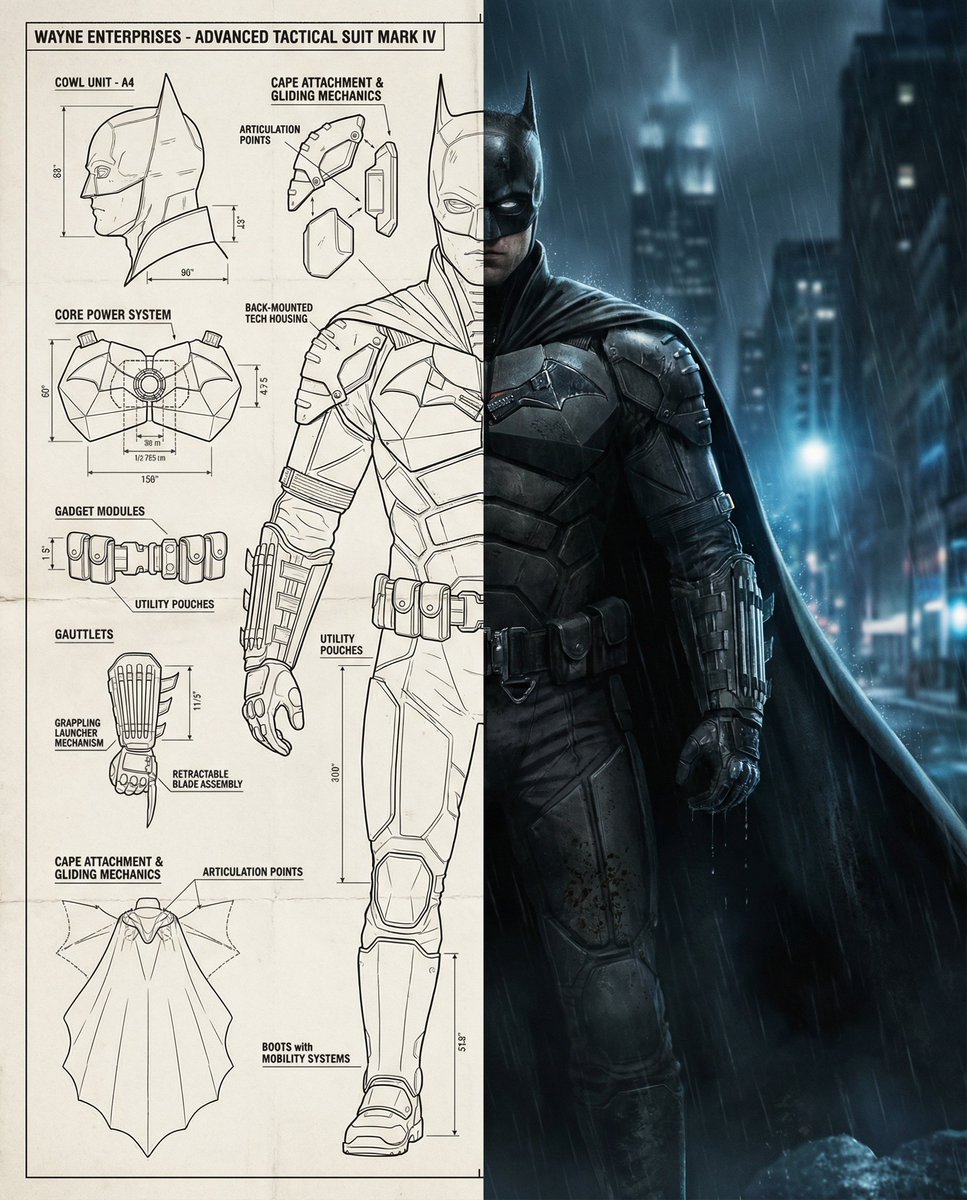 AI Prompt for Split-Screen Cinematic Batman Character Design