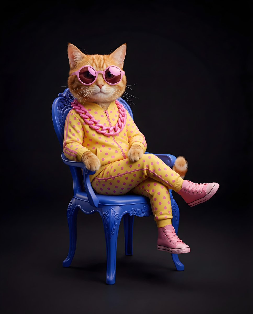 AI Prompt for Stylish Anthropomorphic Cat in Charming 3D Track Suit