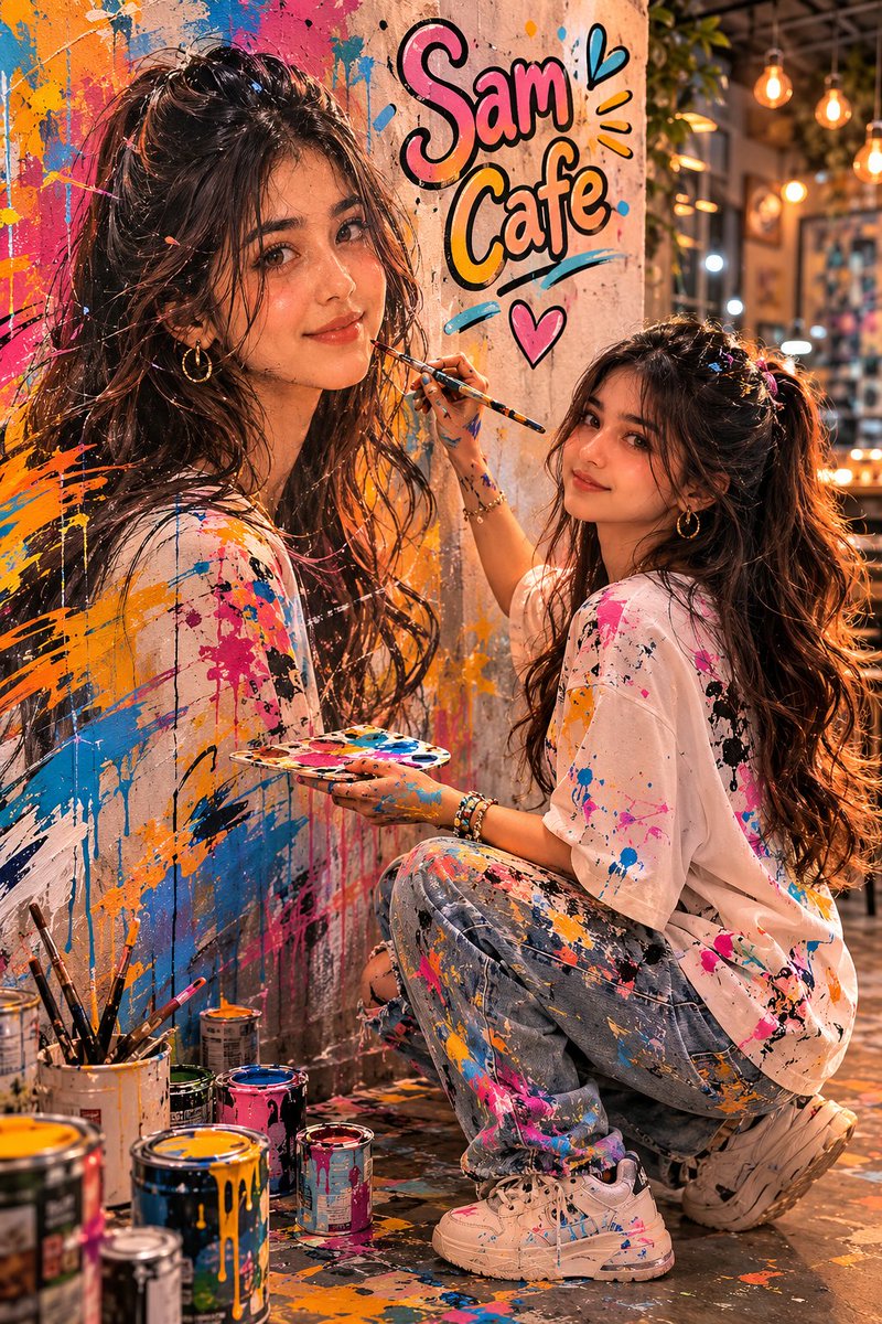 AI Prompt for Surreal Cafe Artistic Portrait with Cinematic Lighting
