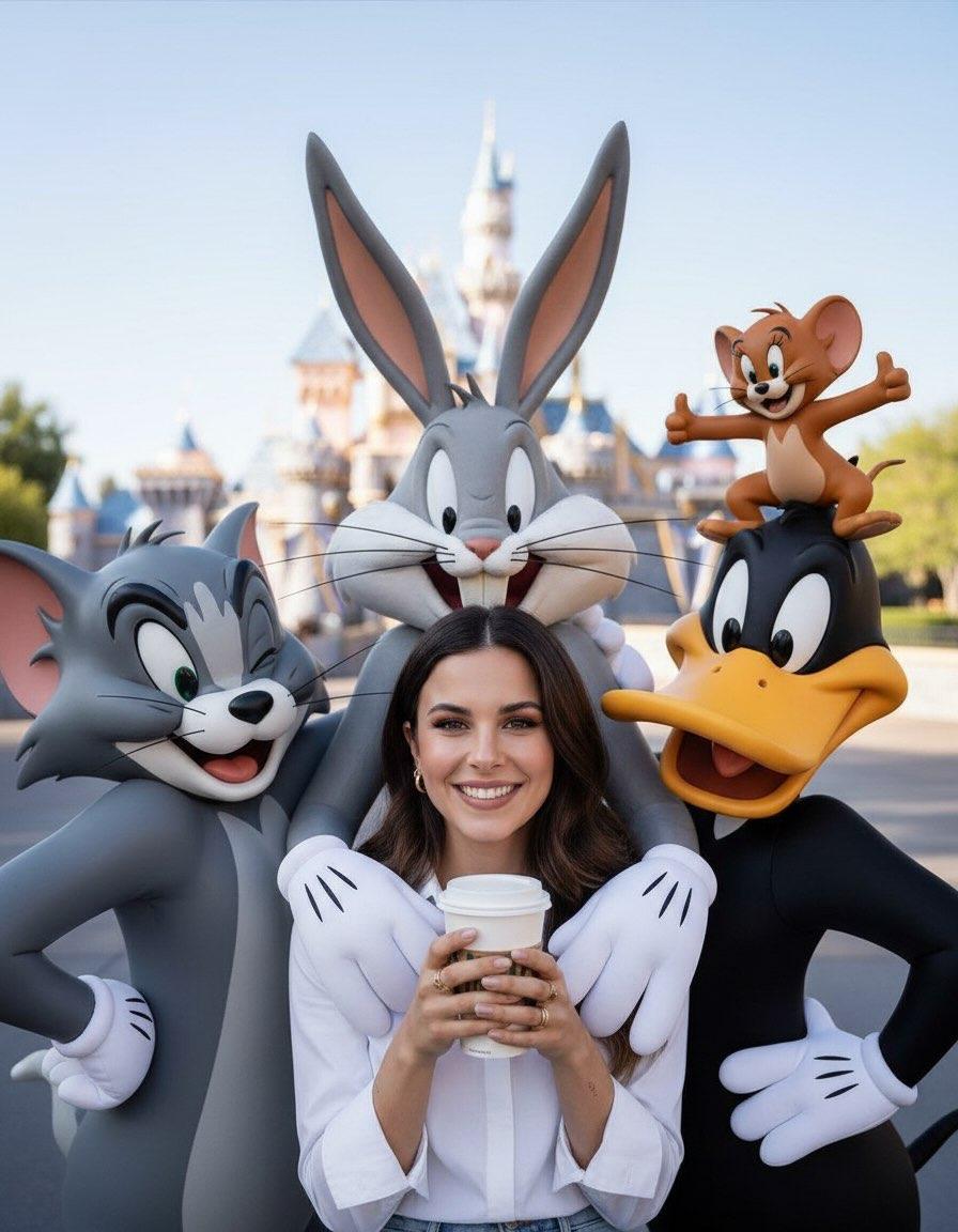 AI Prompt for Theme Park Lifestyle Portraits with Mascots