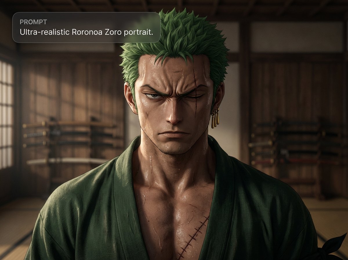 AI Prompt for Ultra-realistic Character Portrait of One Piece's Roronoa Zoro