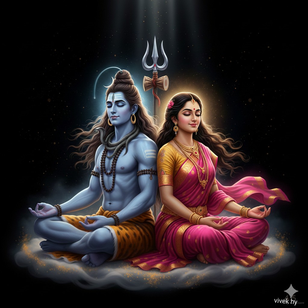 AI Prompt for Ultra-Realistic Lord Shiva and Goddess Parvati Artwork