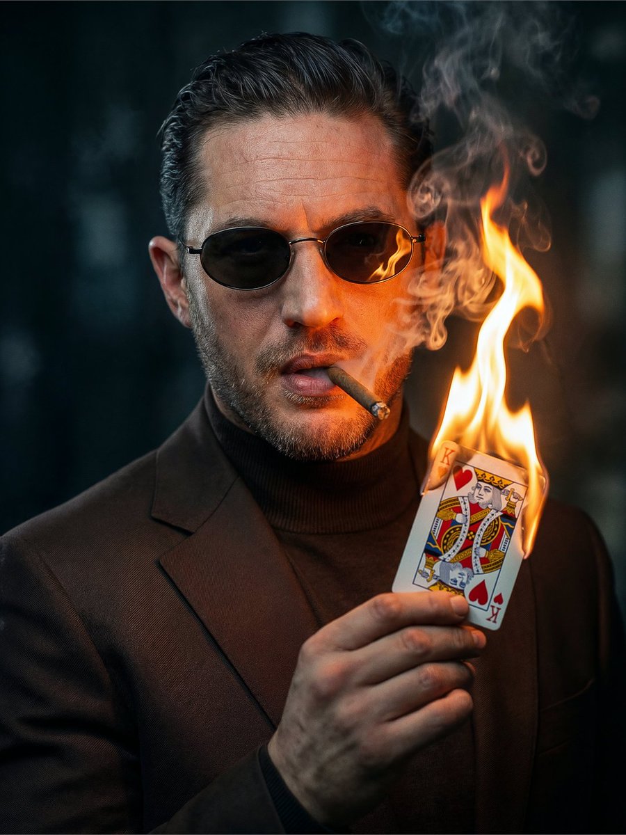 AI Prompt for Ultra-Realistic Noir Portrait with Burning Card