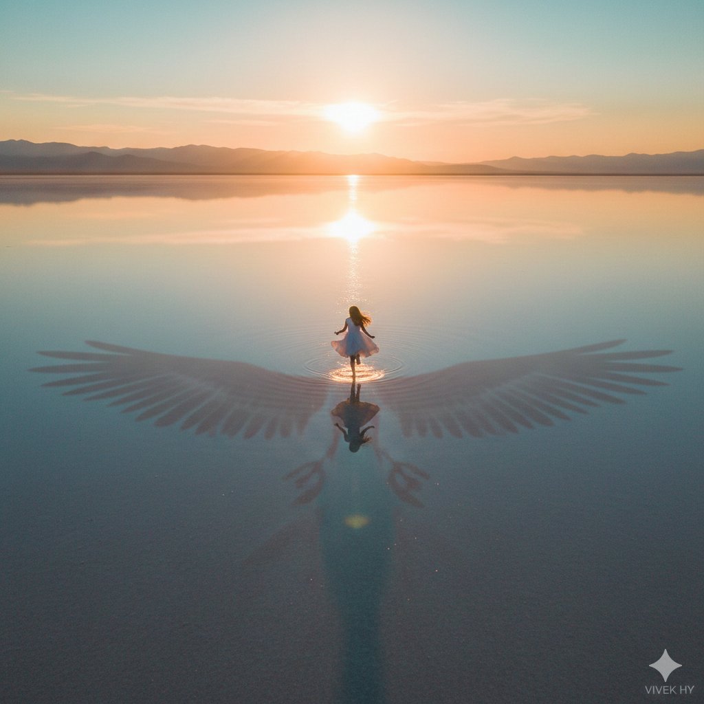 AI Prompt for Ultra-Realistic Sunrise Scene with Symbolic Wings