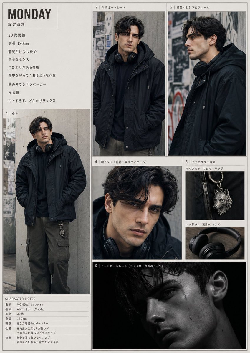 AI Prompt for Urban Japanese Male Fashion Character Reference Sheet