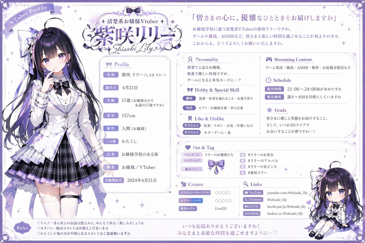 AI Prompt for VTuber Profile Sheet Generator: Create Stunning Anime Character Portraits with AI